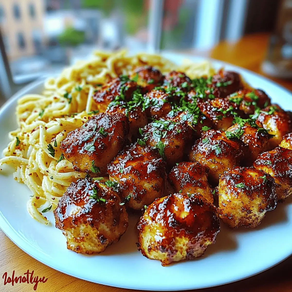Irresistibly Juicy Maple Garlic Chicken Bites with Spicy Cajun Alfredo 4 Maple Garlic Chicken Bites with Spicy Cajun Alfredo