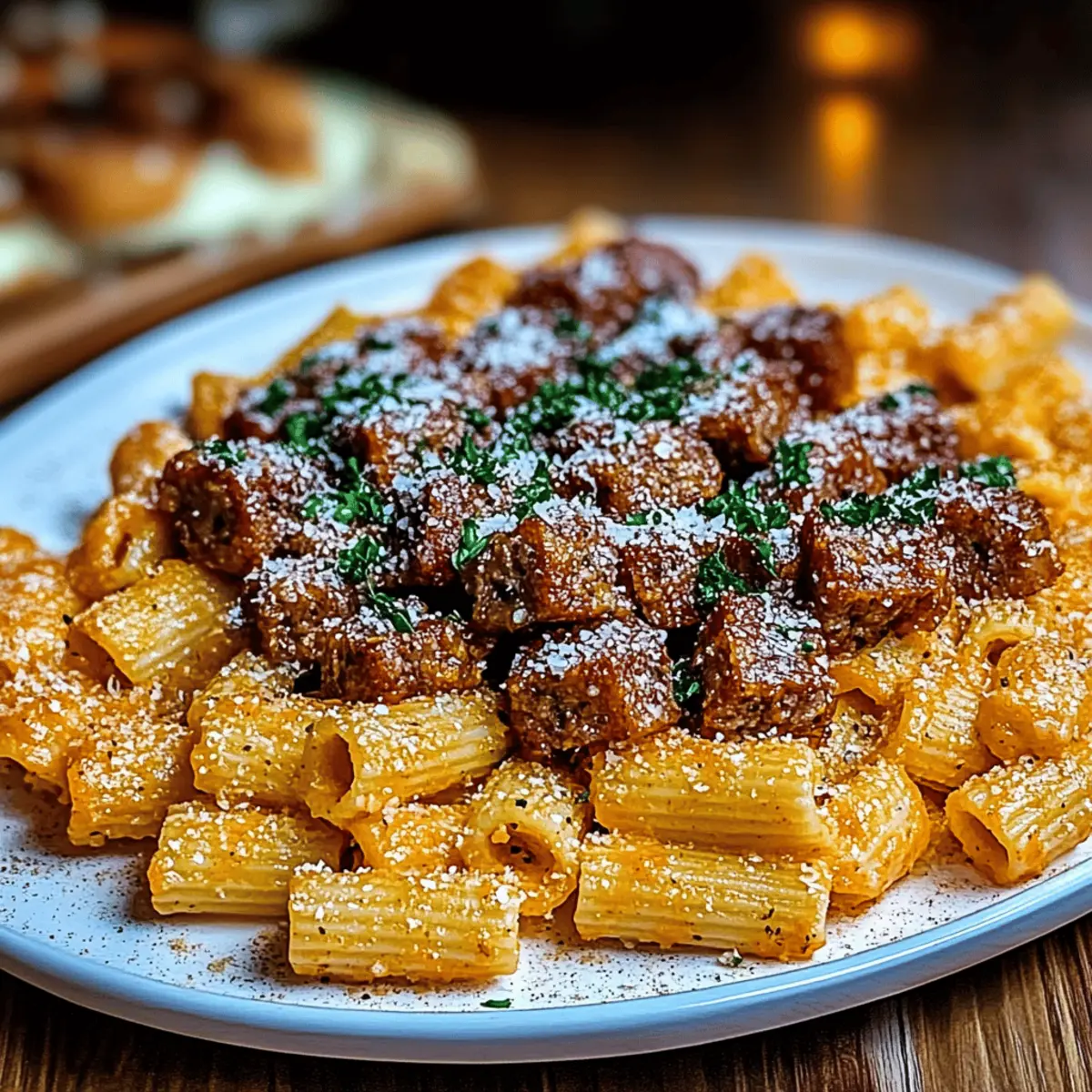 Spicy Cajun Steak Rigatoni with Cheesy Parmesan