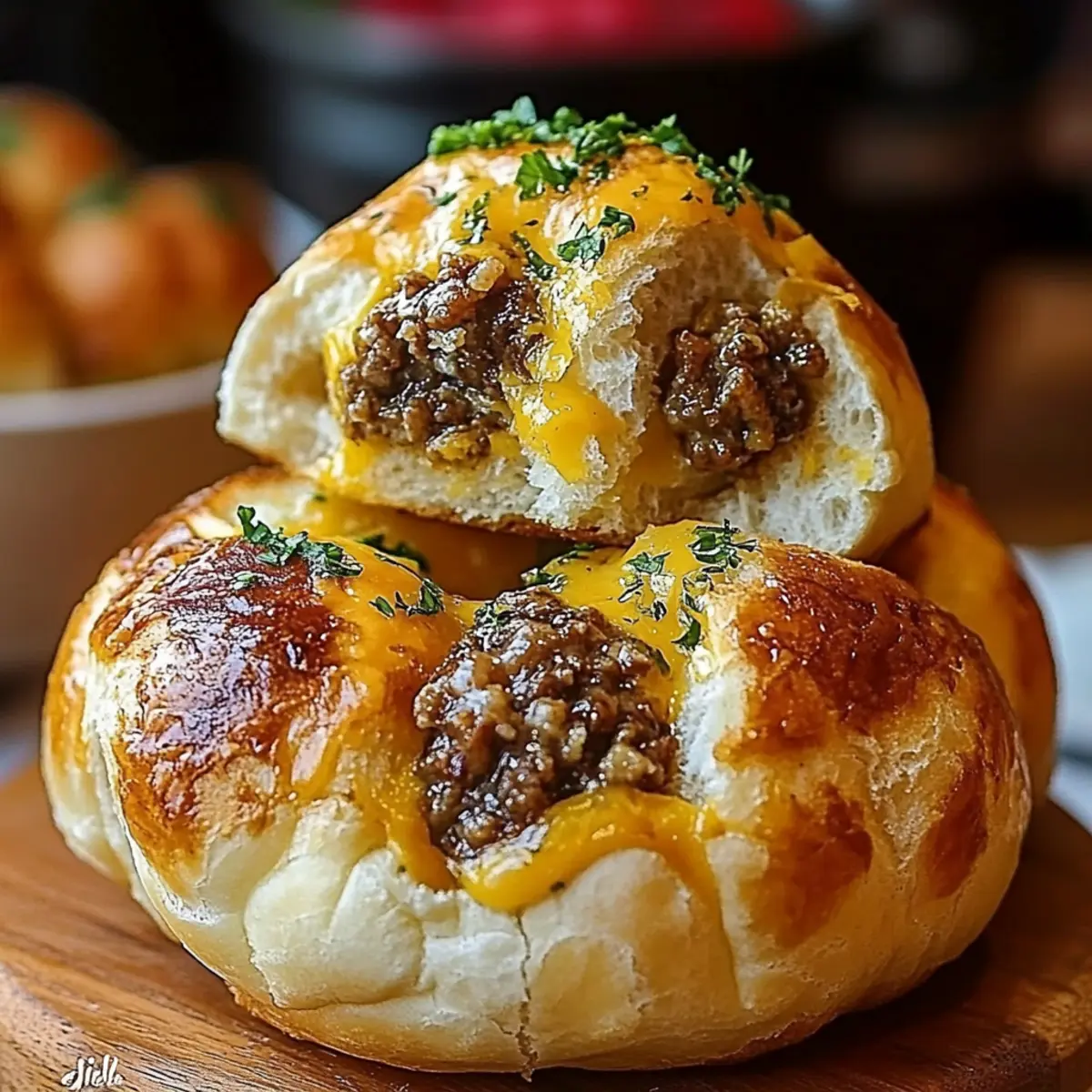 Irresistibly Cheesy Garlic Parmesan Cheeseburger Bombs 4 Garlic Parmesan Cheeseburger Bombs