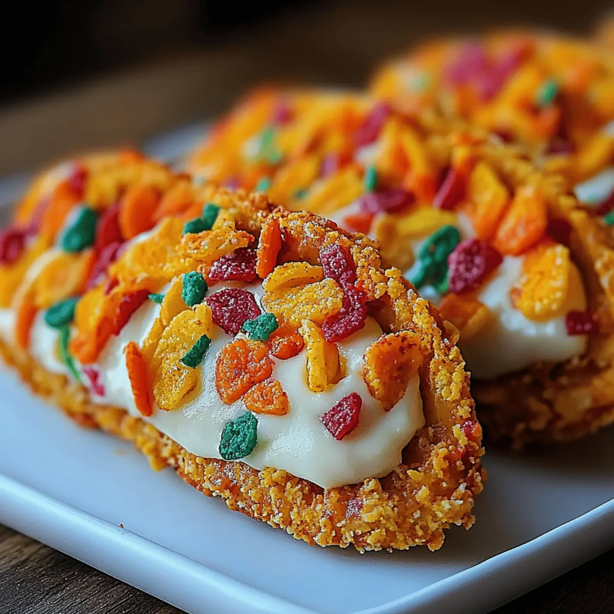 Fruity Pebbles Cheesecake Tacos