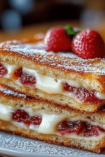 Crispy Strawberry Cheesecake Sandwich