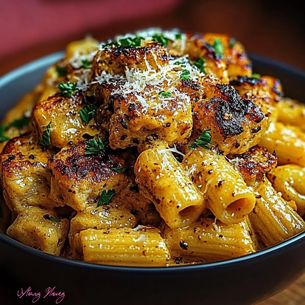 Creamy Garlic Butter Chicken Rigatoni