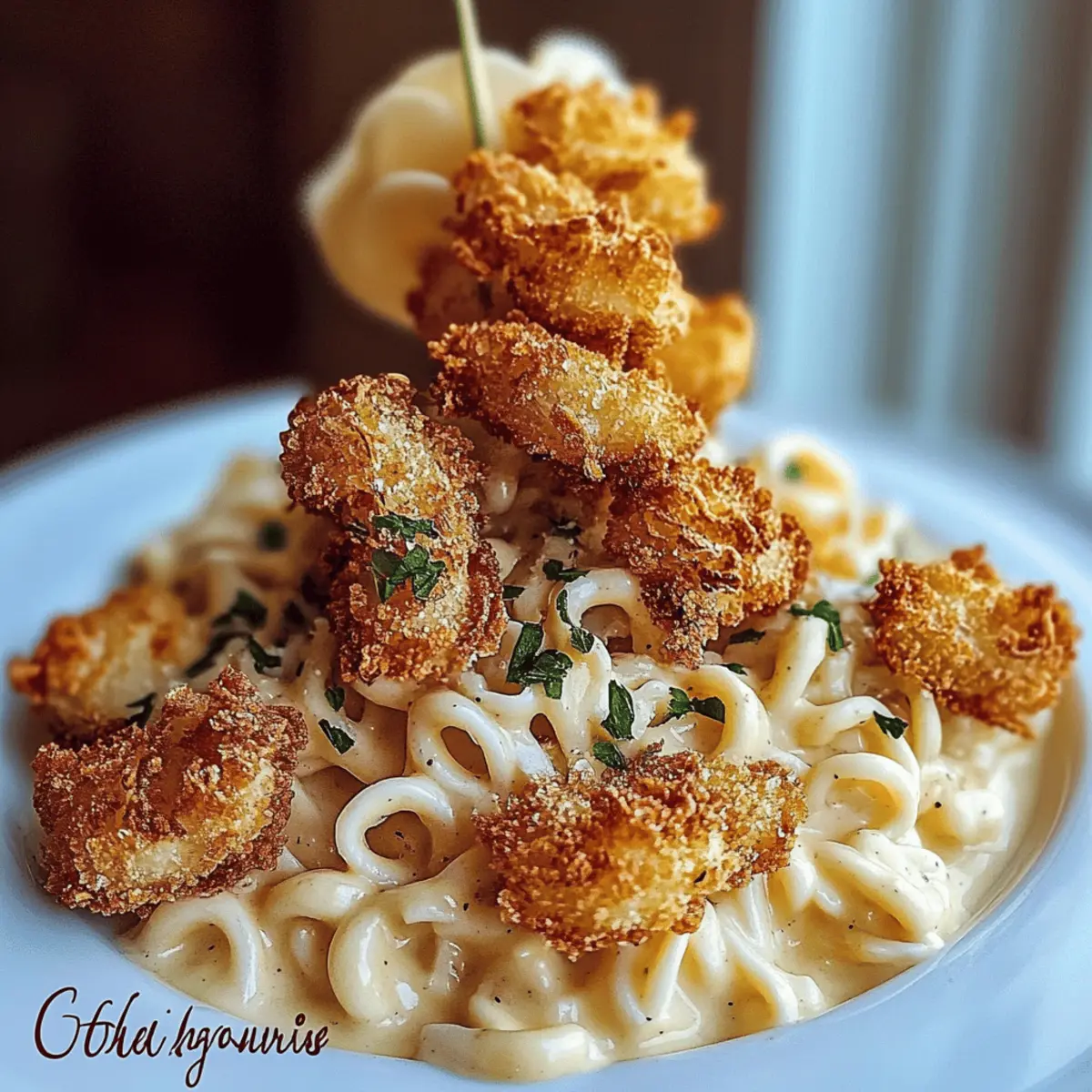 Indulge in Crispy Parmesan Chicken Bites with Smoked Cajun Alfredo 4 Crispy Parmesan Chicken Bites with Smoked Cajun Alfredo