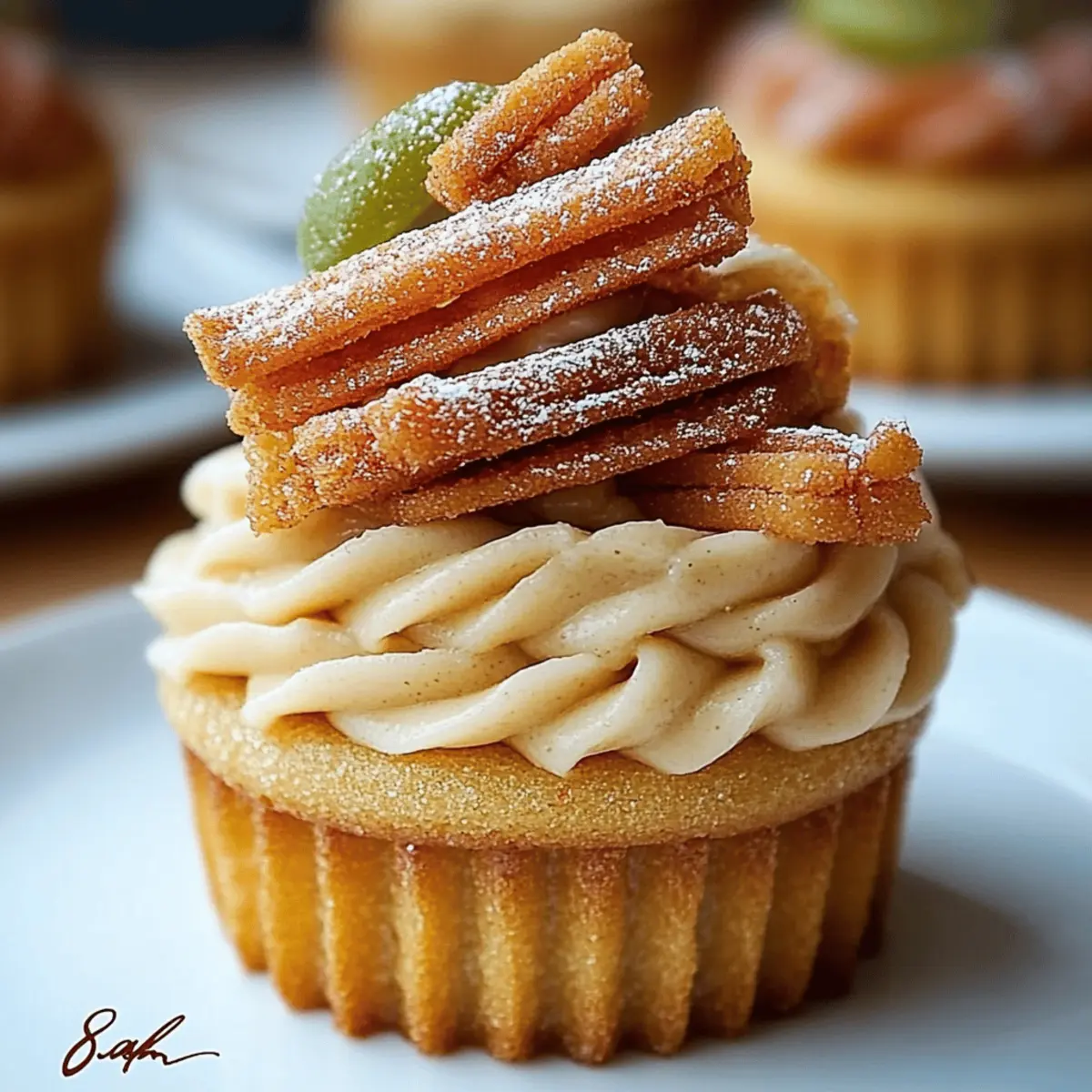 Decadent Churro Cupcakes with Cinnamon Cream Cheese Frosting 4 Churro Cupcakes with Cinnamon Cream Cheese Frosting