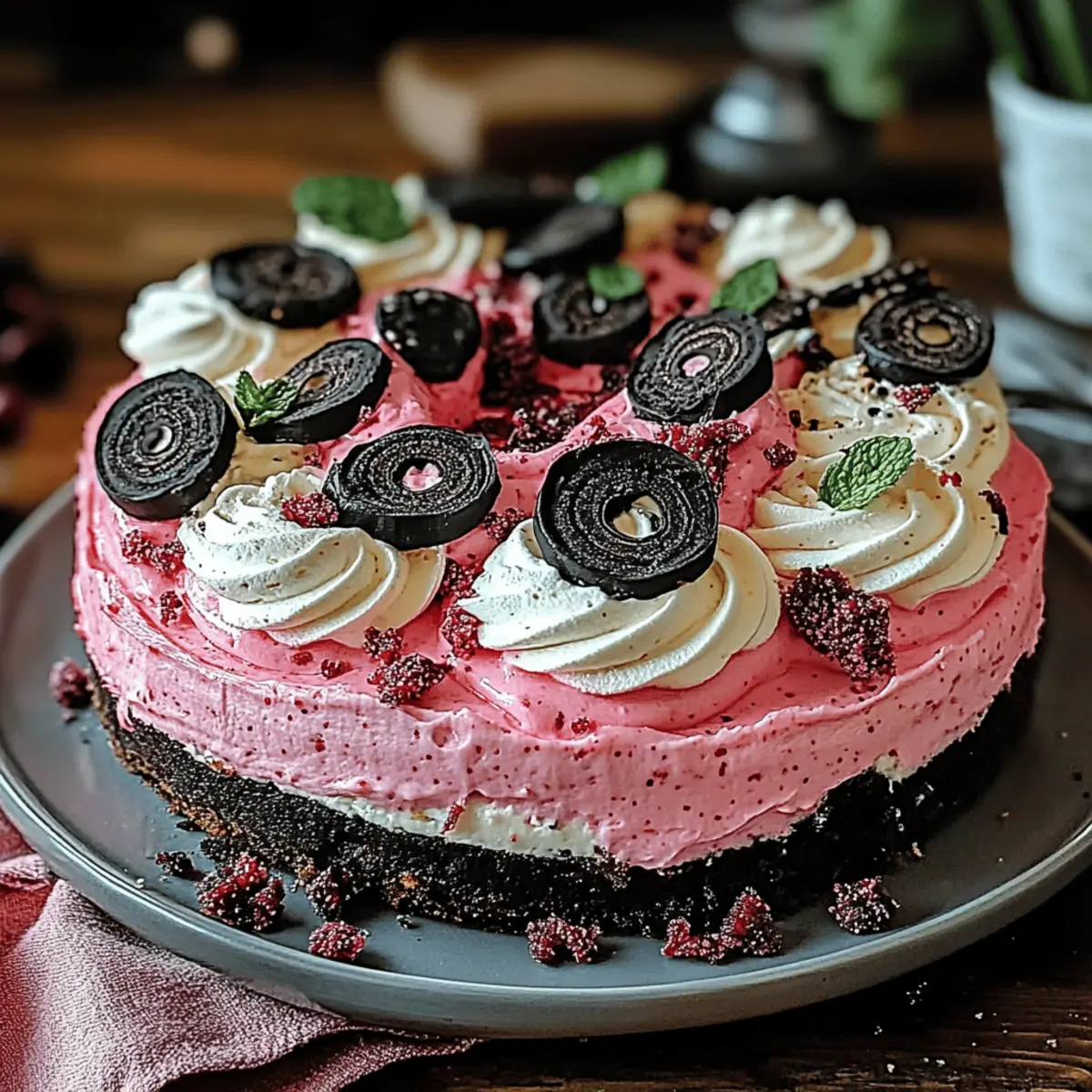 Pink Oreo Cheesecake