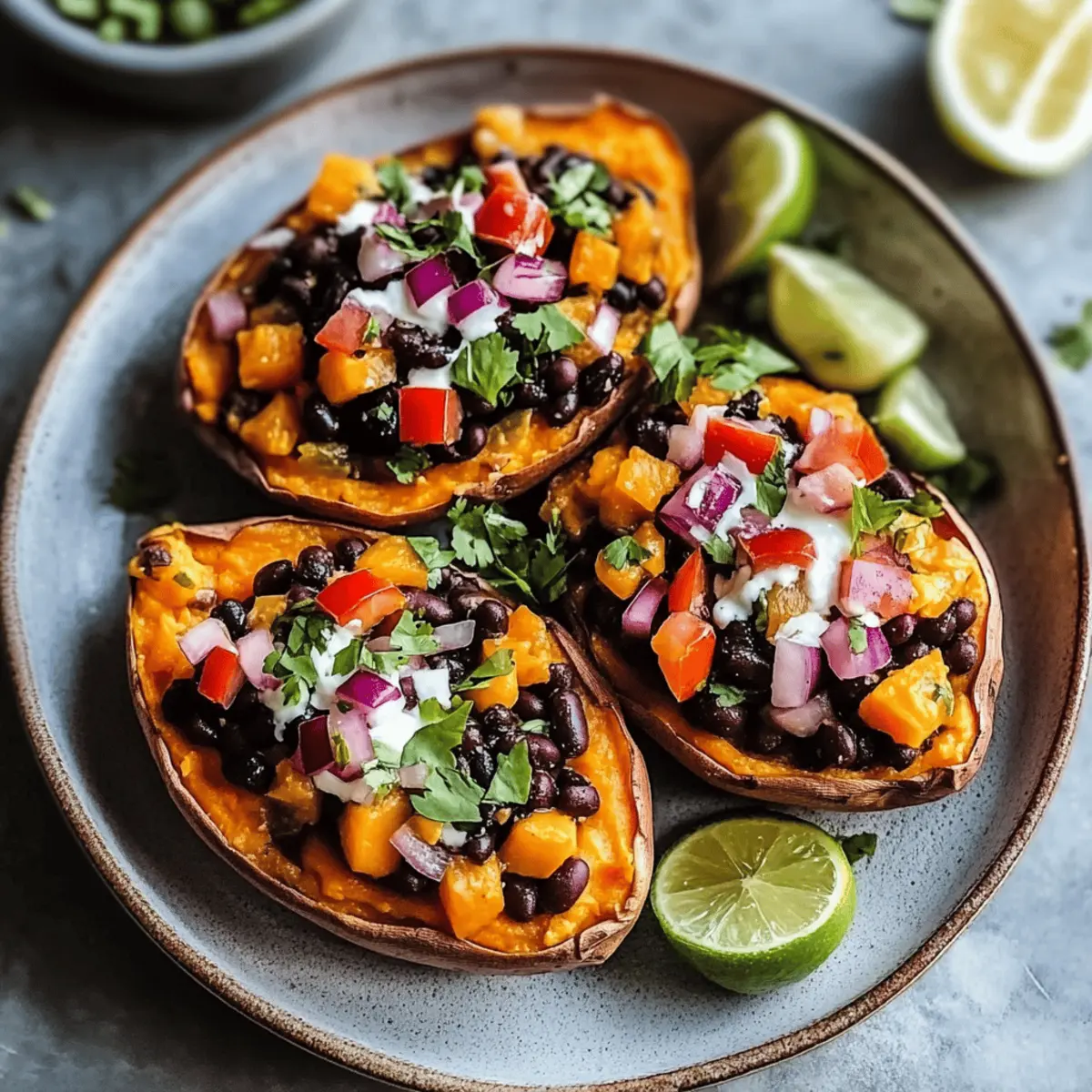 Vegan Black Bean Stuffed Sweet Potatoes