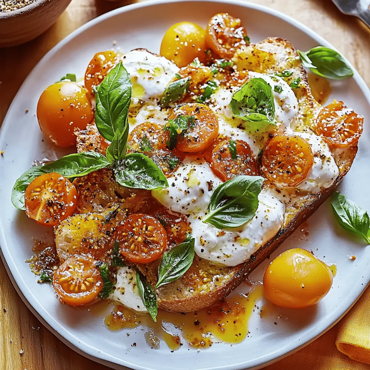 Heavenly Sun Gold Tomato Caprese with Burrata Delight 4 Sun Gold Tomato Caprese with Burrata