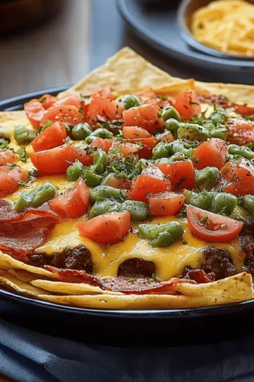 Nachos with Beer Cheese Sauce and Steak