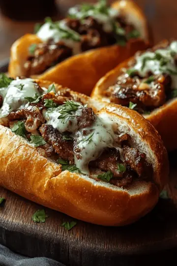 Football Food Mini Philly Cheesesteaks