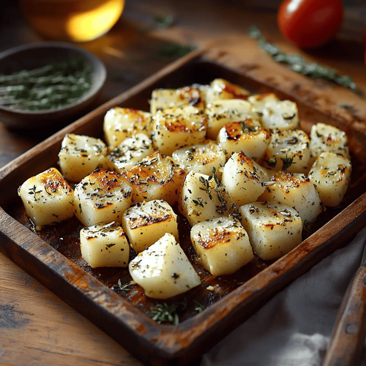 Garlic Roasted Kohlrabi