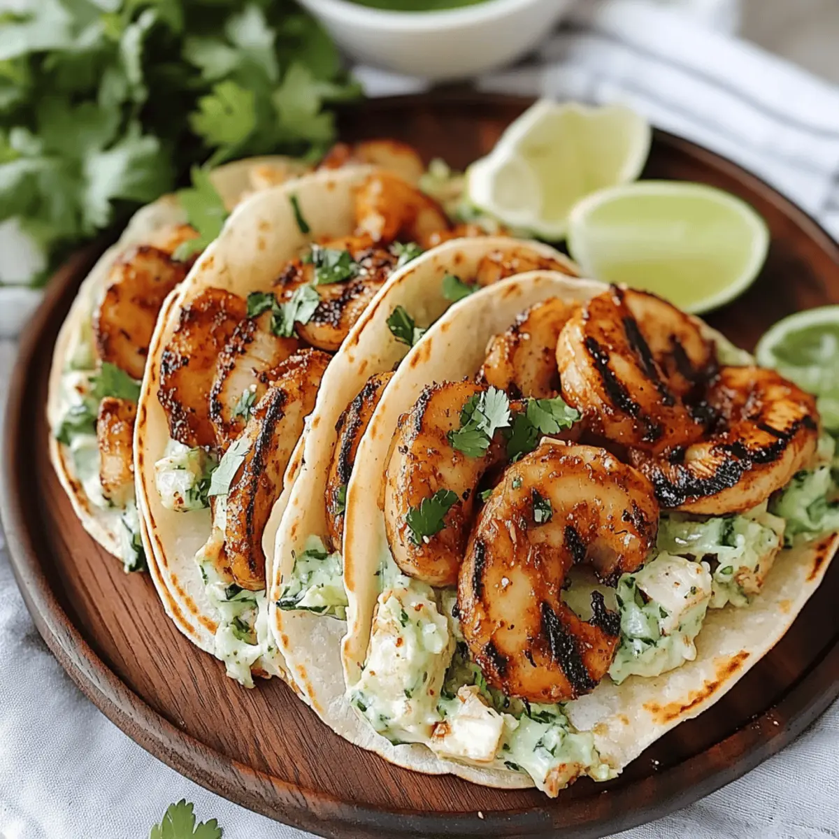 Cilantro Lime Shrimp Tacos with Creamy Slaw