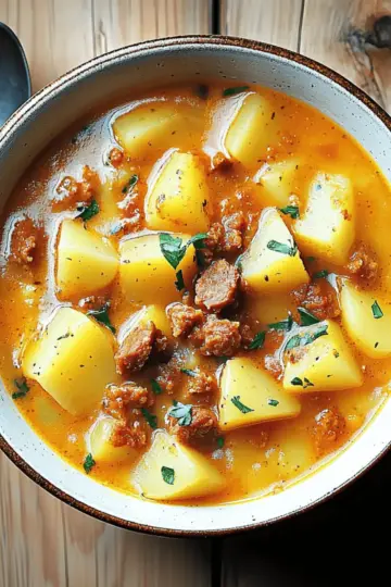 Spanish Potato Soup with Chorizo