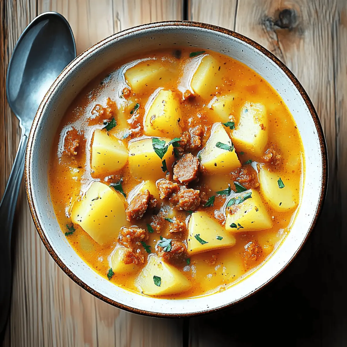 Spanish Potato Soup with Chorizo