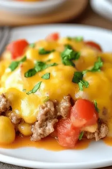 Cheesy Ground Beef and Potato Casserole