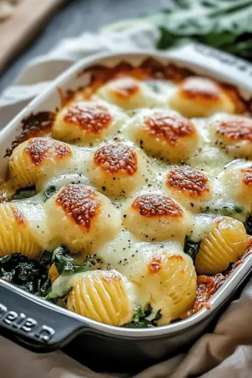 Creamy Spinach and Artichoke Gnocchi Bake