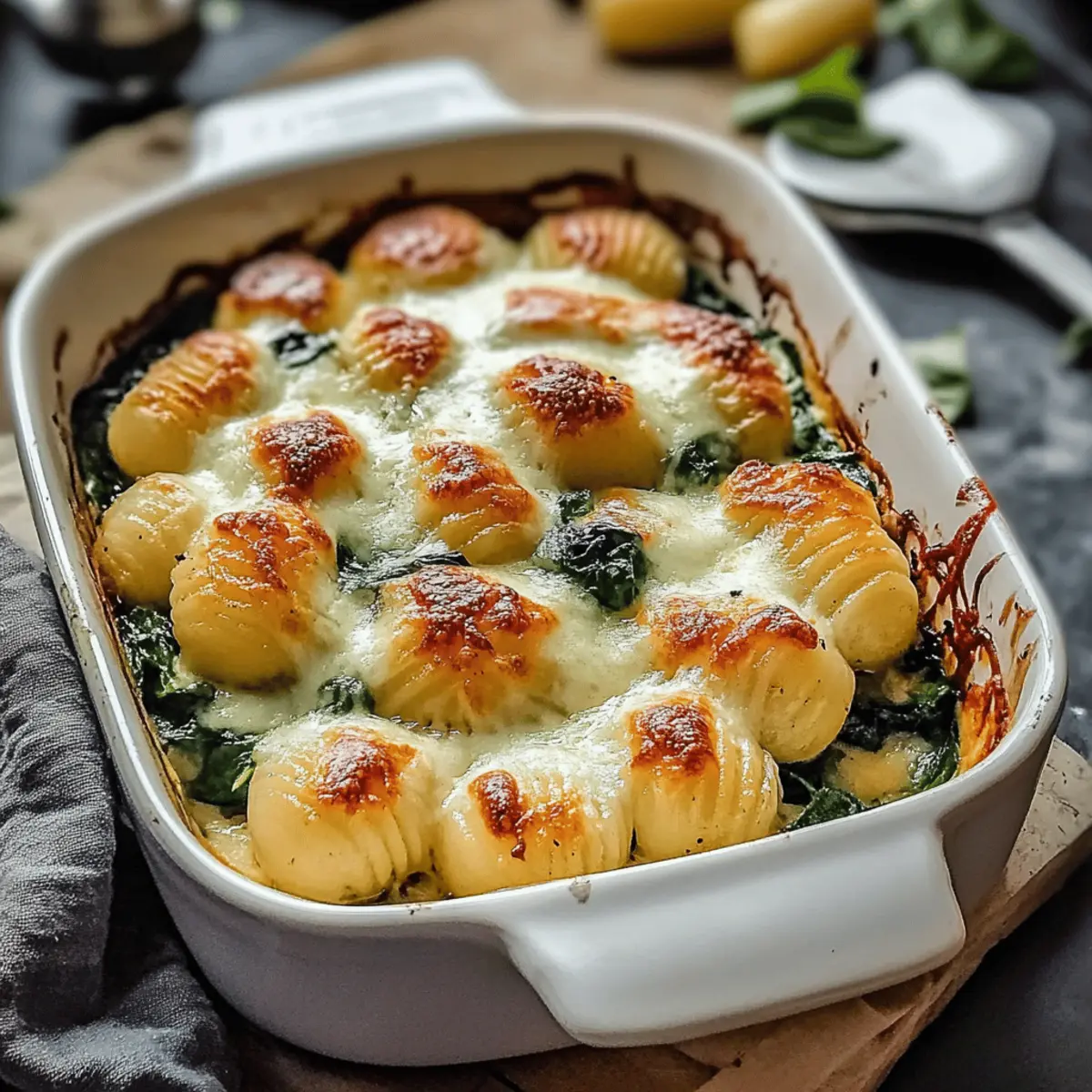 Creamy Spinach and Artichoke Gnocchi Bake wlqgsb