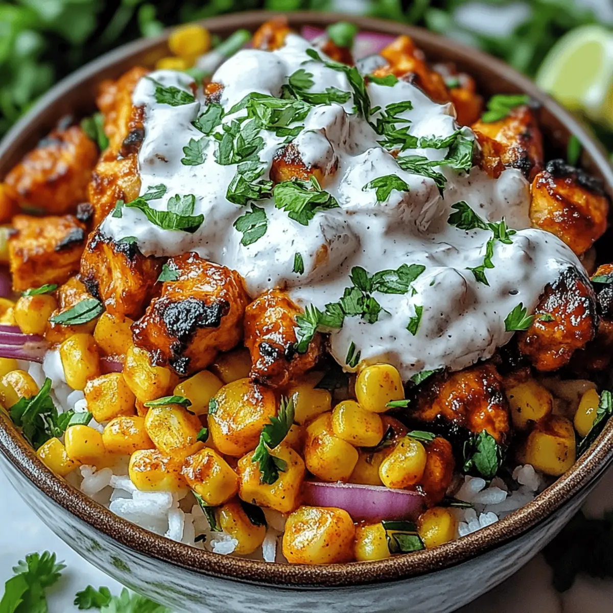 Street Corn Chicken Rice Bowl