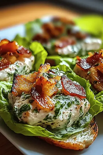 Savory Chicken Bacon Ranch Lettuce Boats