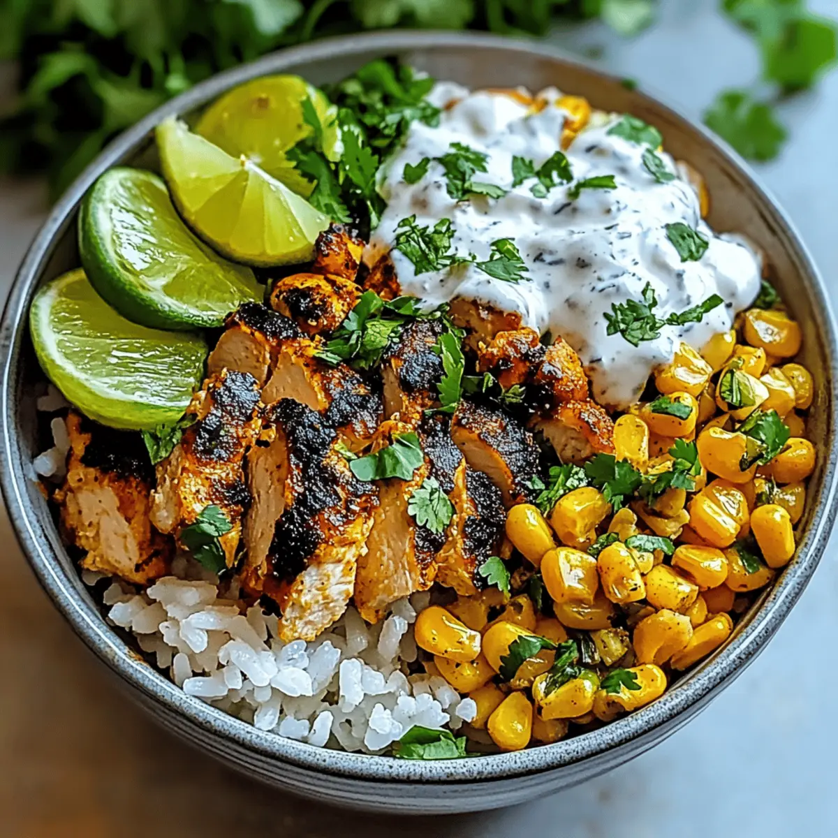 Mexican Street Corn Chicken Rice Bowl