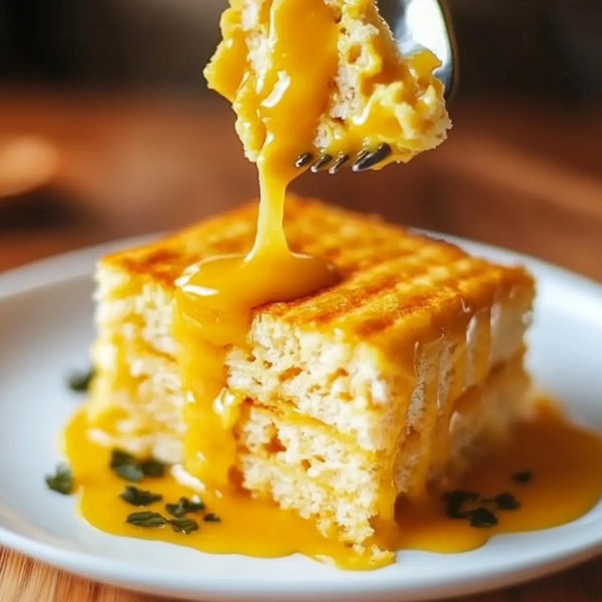 Sweet Cornbread Squares with Honey Drizzle