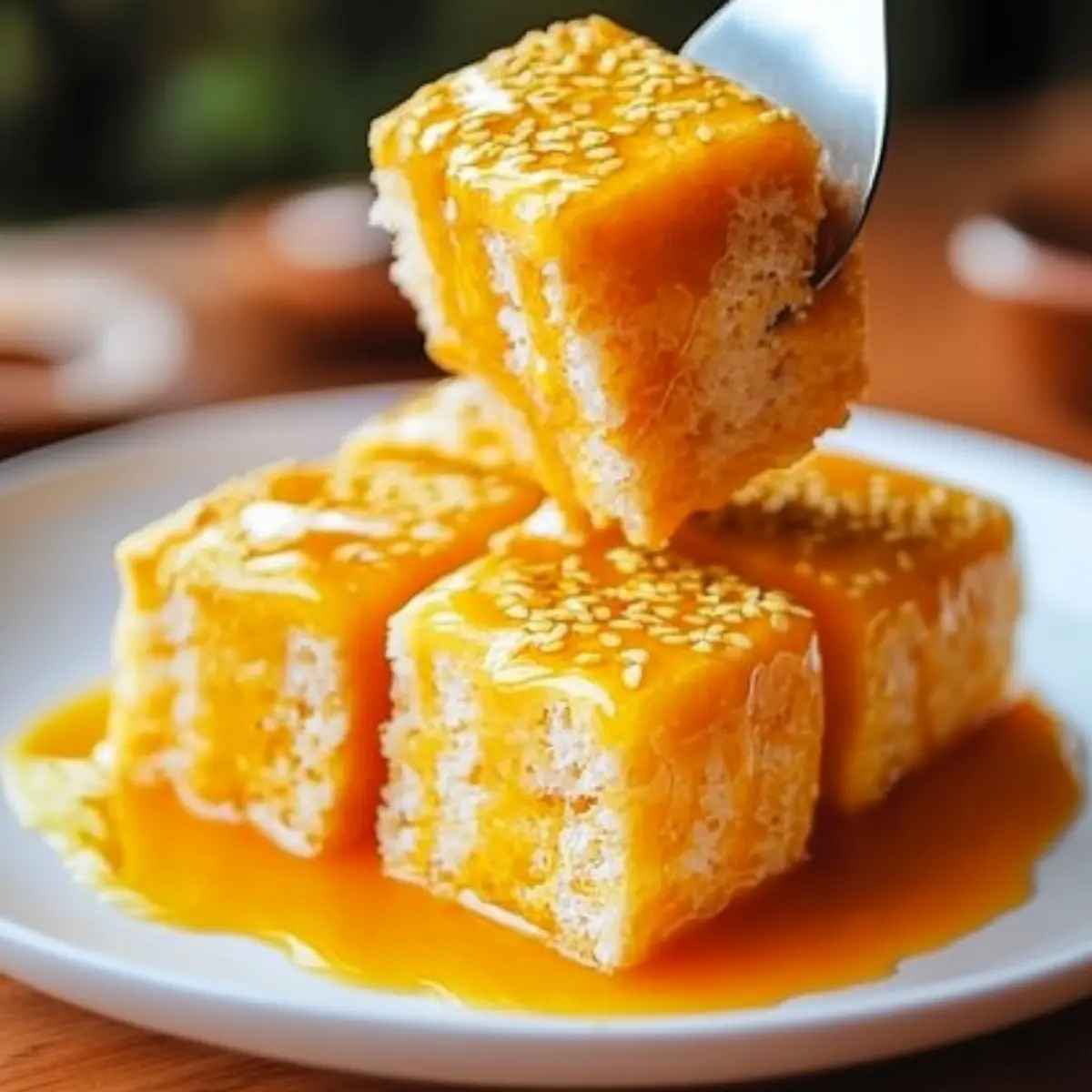 Sweet Cornbread Squares with Honey Drizzle