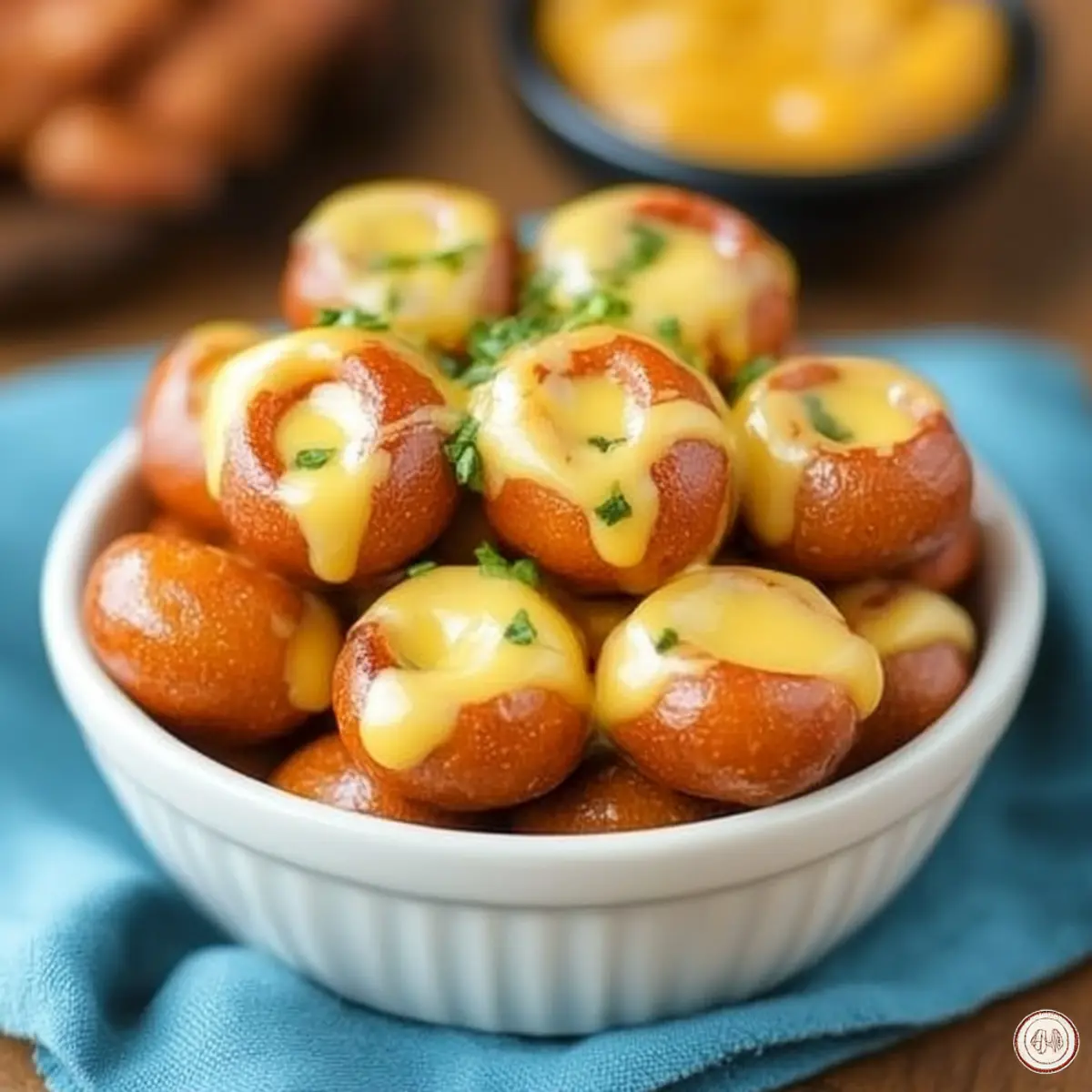 Warm Cheddar Pretzel Bites