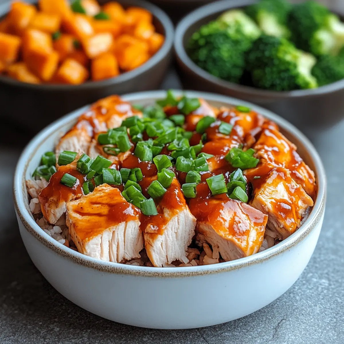 BBQ Chicken Roasted Sweet Potato Bowls