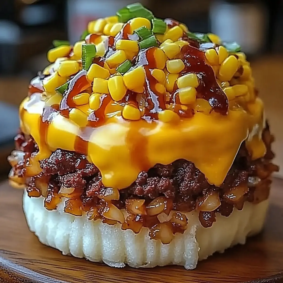 Bacon Cheeseburger Rice Stack