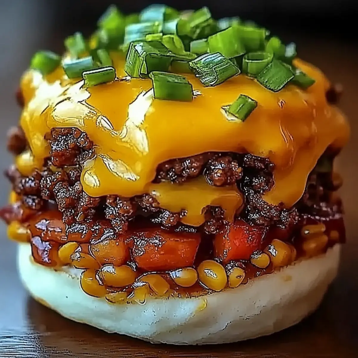 Bacon Cheeseburger Rice Stack