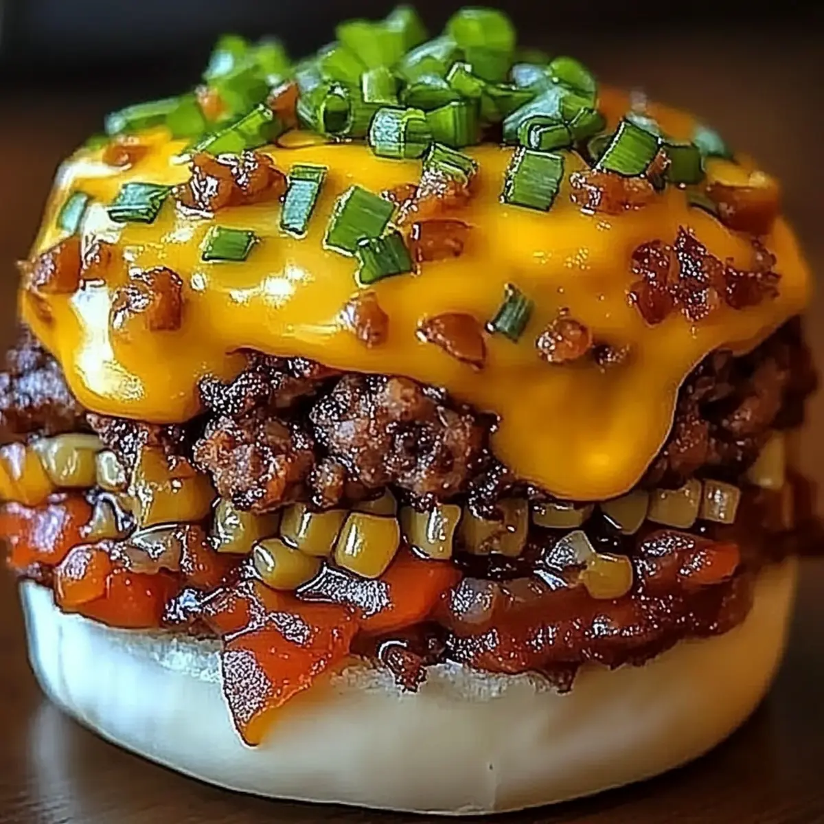 Bacon Cheeseburger Rice Stack
