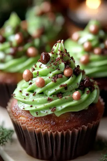 Chocolate Christmas Tree Cupcakes