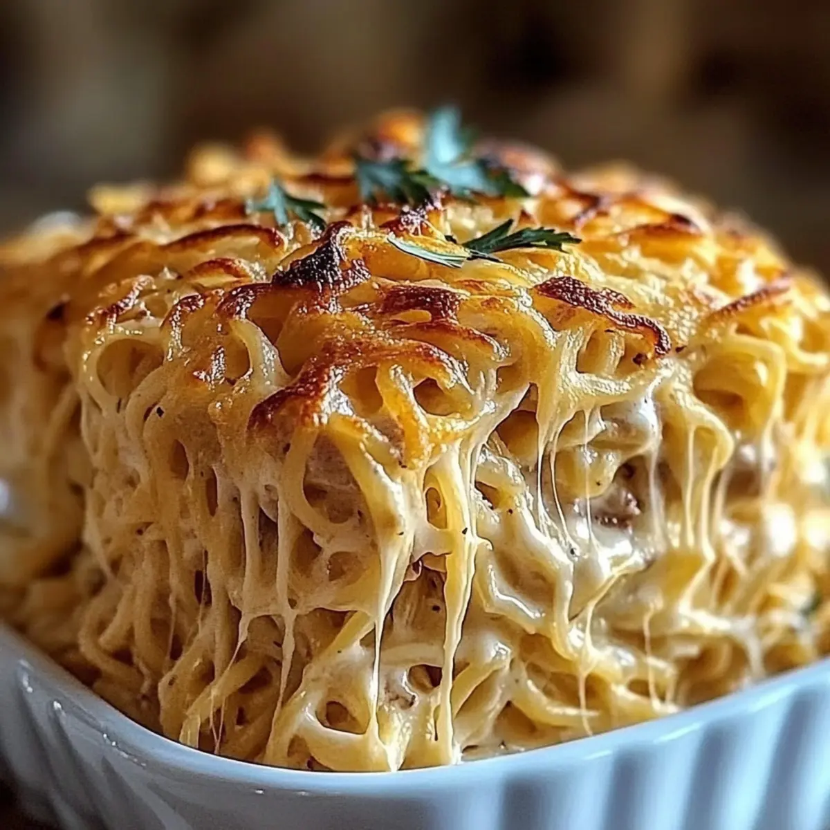 Creamy Cheesy Chicken Spaghetti Casserole