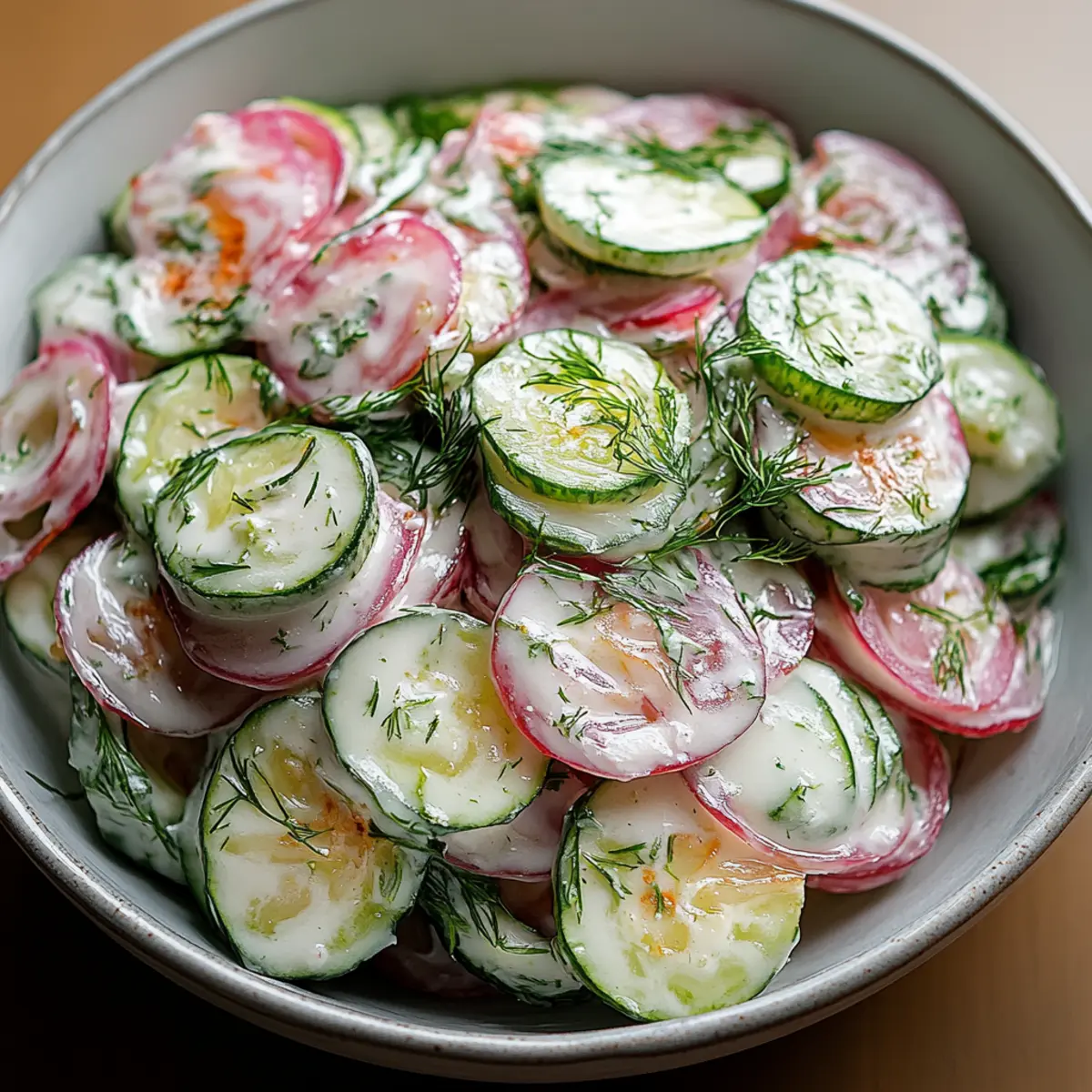 Creamy Horseradish Cucumber Salad