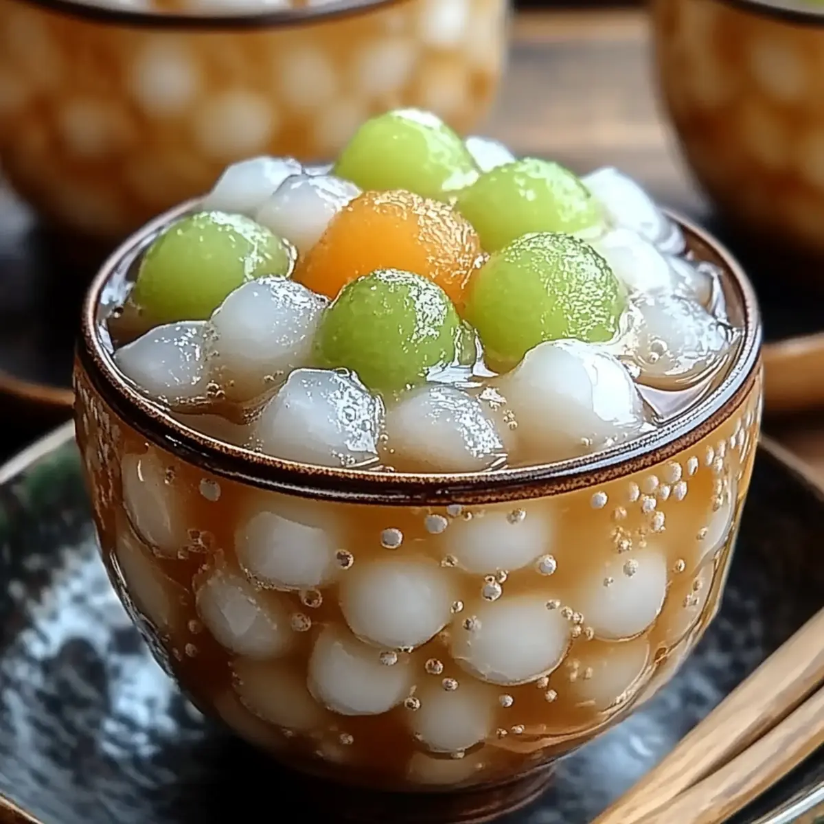 Creamy Tapioca Pearls with Melon and Coconut Milk