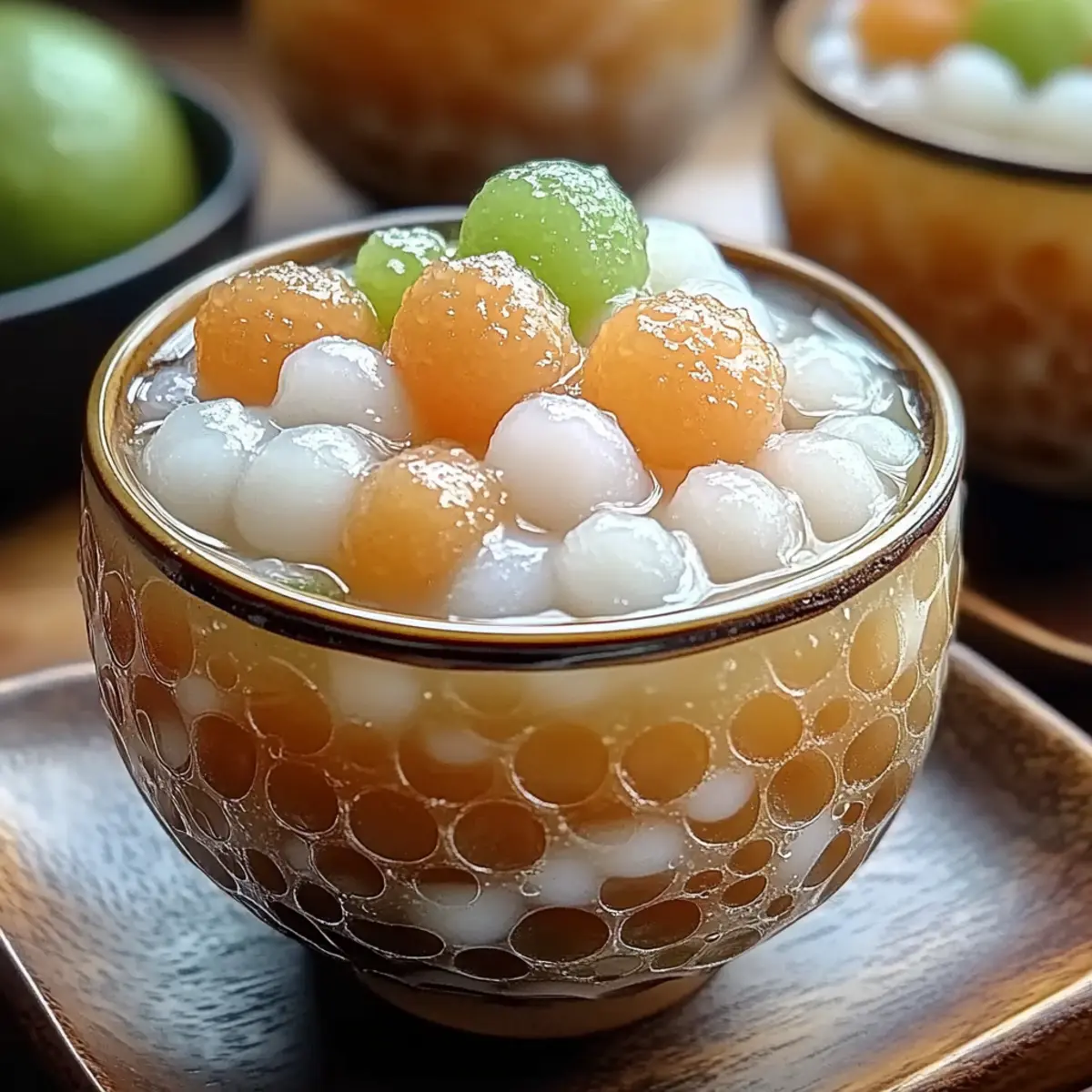Creamy Tapioca Pearls with Melon and Coconut Milk