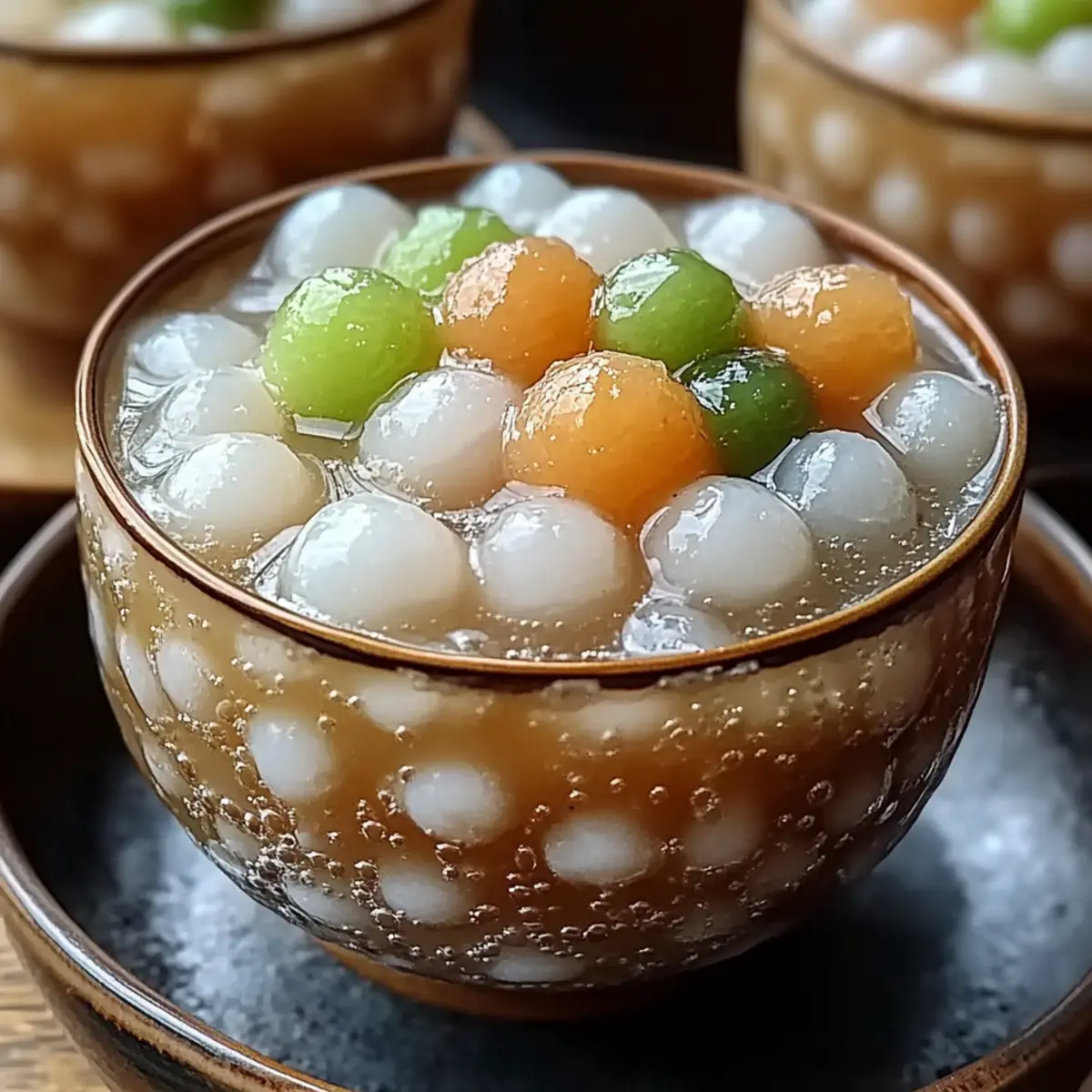 Creamy Tapioca Pearls with Melon and Coconut Milk