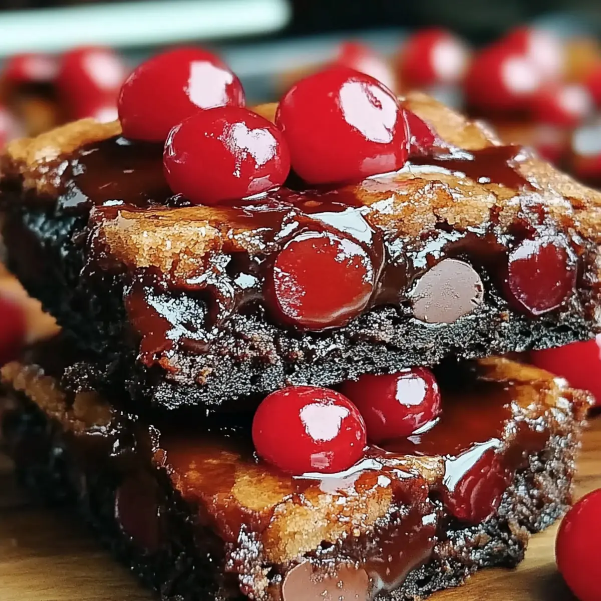 Fudgy Cherry Brownies Ganache