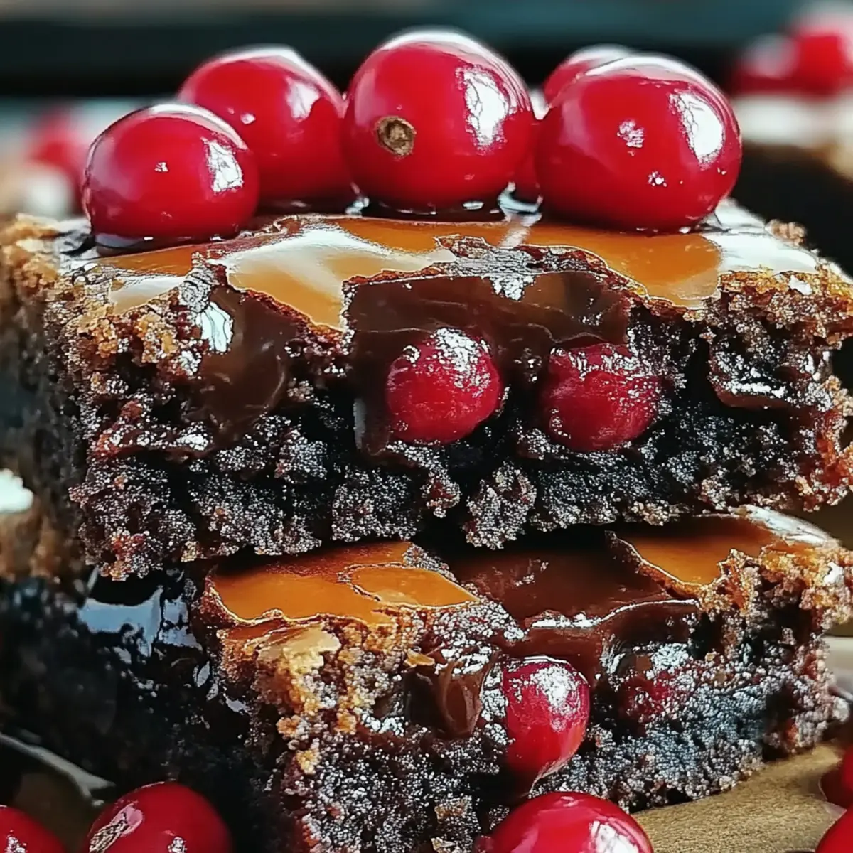 Fudgy Cherry Brownies Ganache