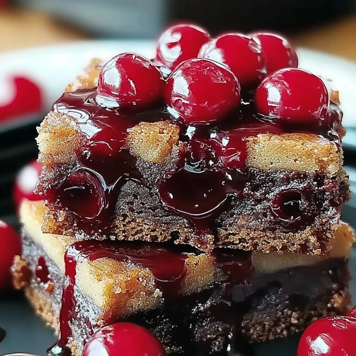 Fudgy Cherry Brownies Ganache