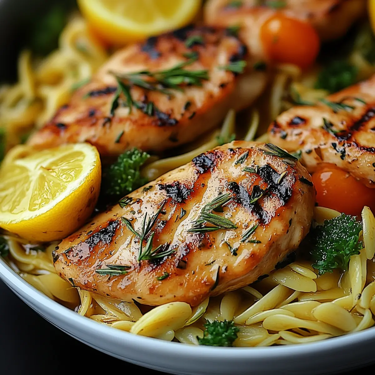 Lemon Chicken Sauté with Vegetables and Orzo