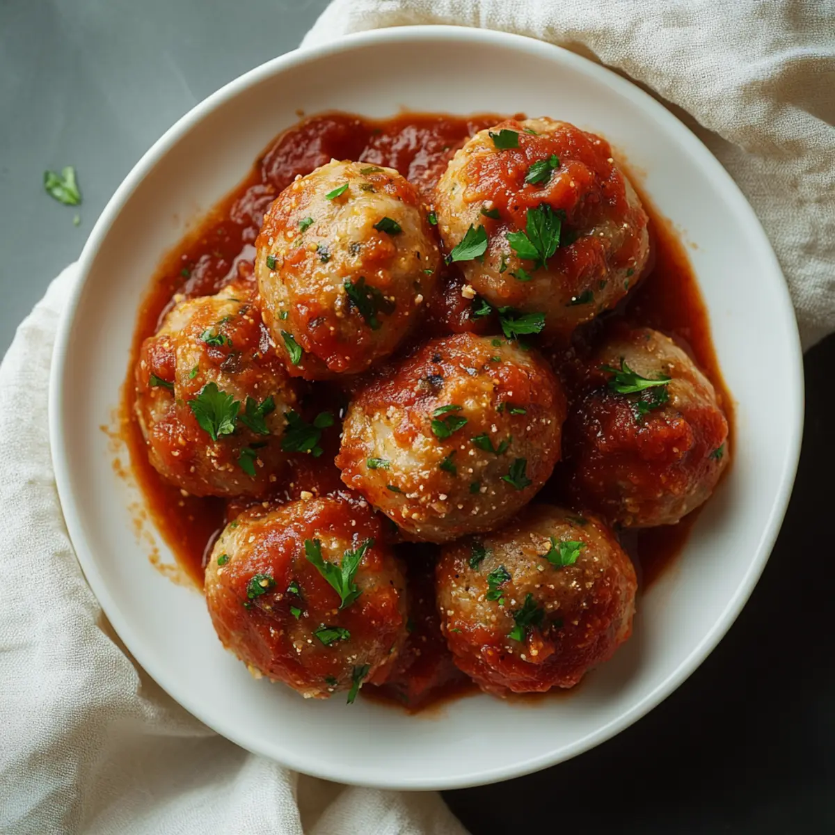 Low-Carb All-Beef Meatballs in Tomato Sauce