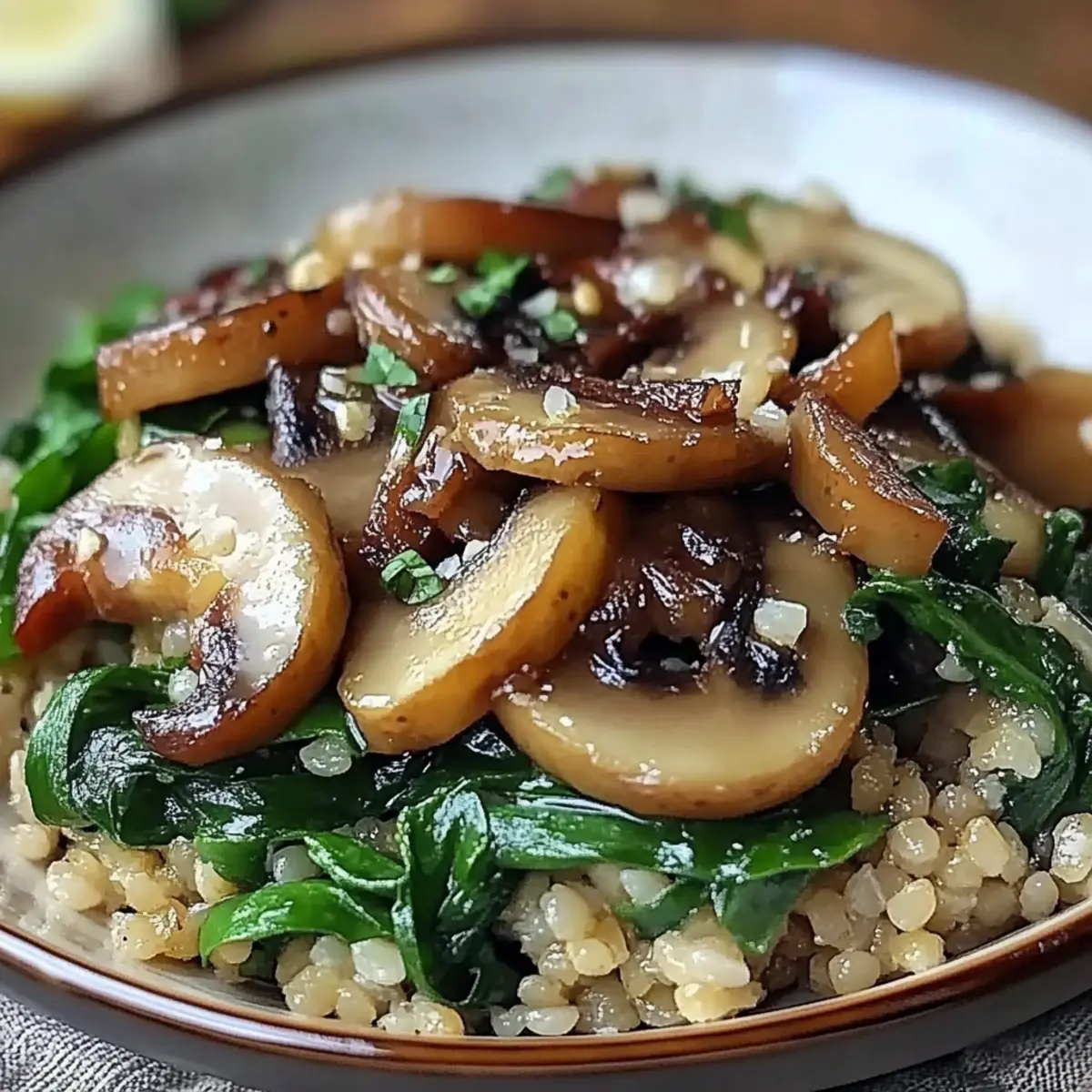 Mushroom Spinach Quinoa
