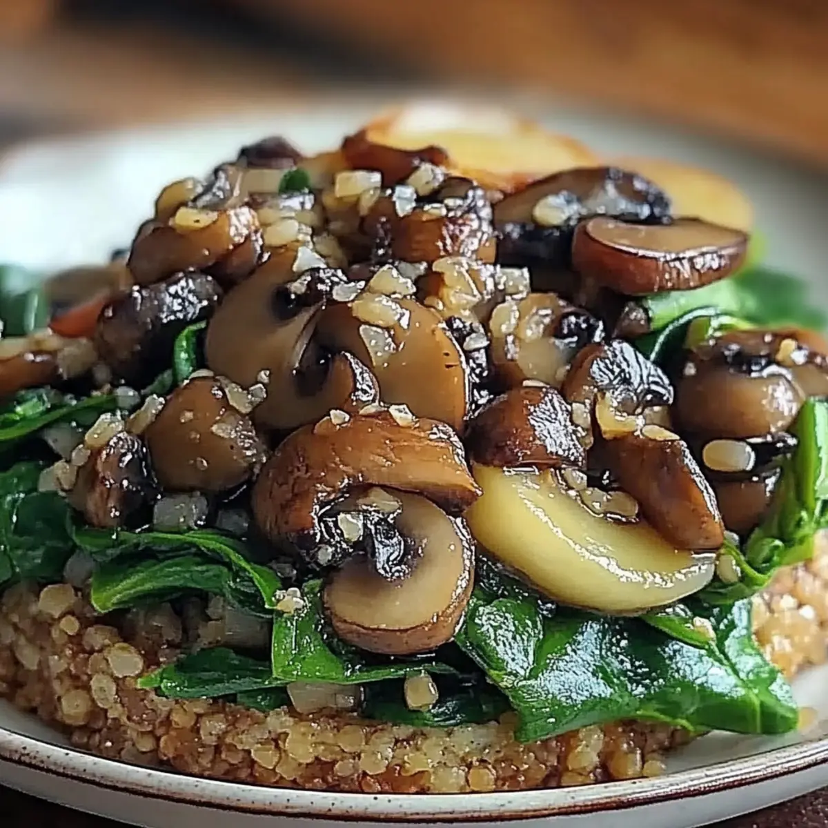 Mushroom Spinach Quinoa