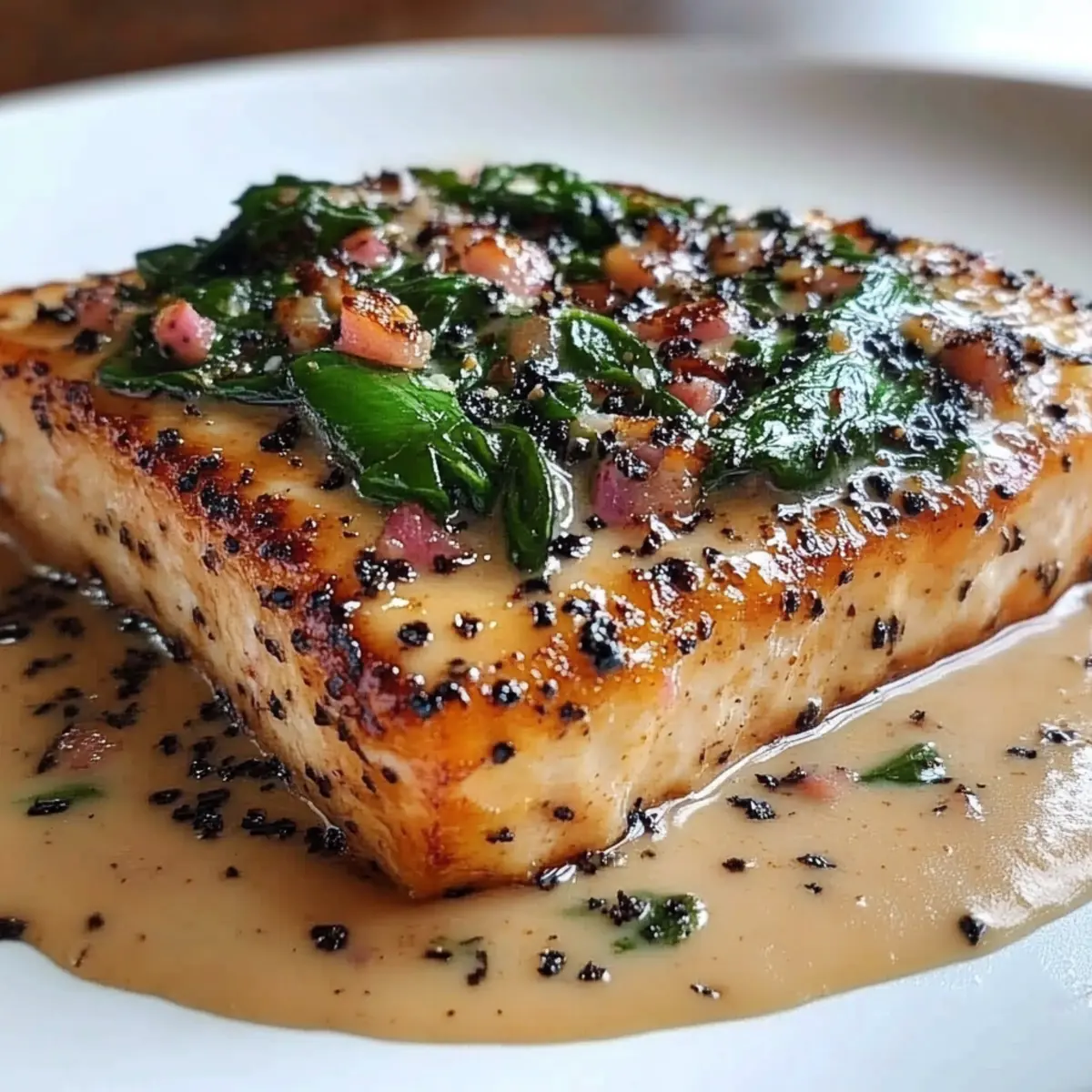 Pan-Seared Salmon with Creamy Florentine Sauce