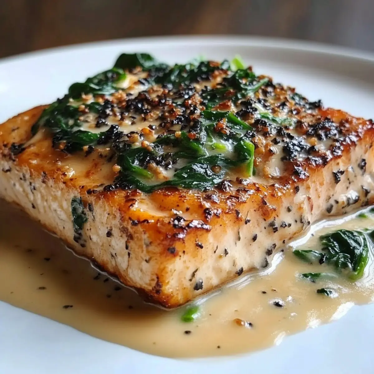 Pan-Seared Salmon with Creamy Florentine Sauce