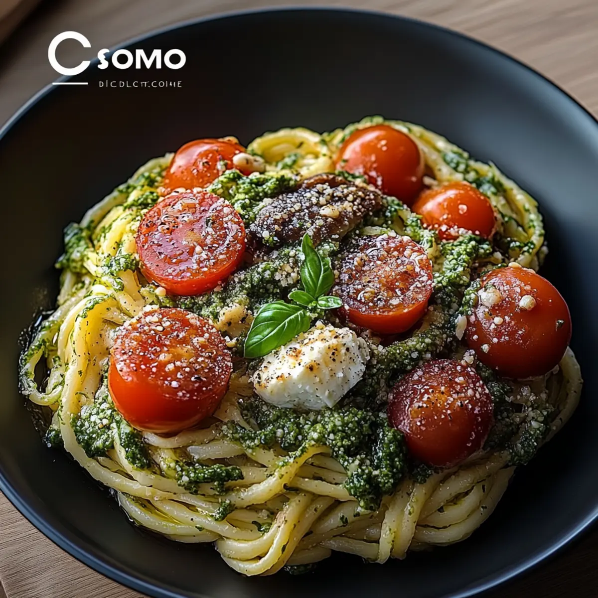 Pesto Pasta with Roasted Tomatoes