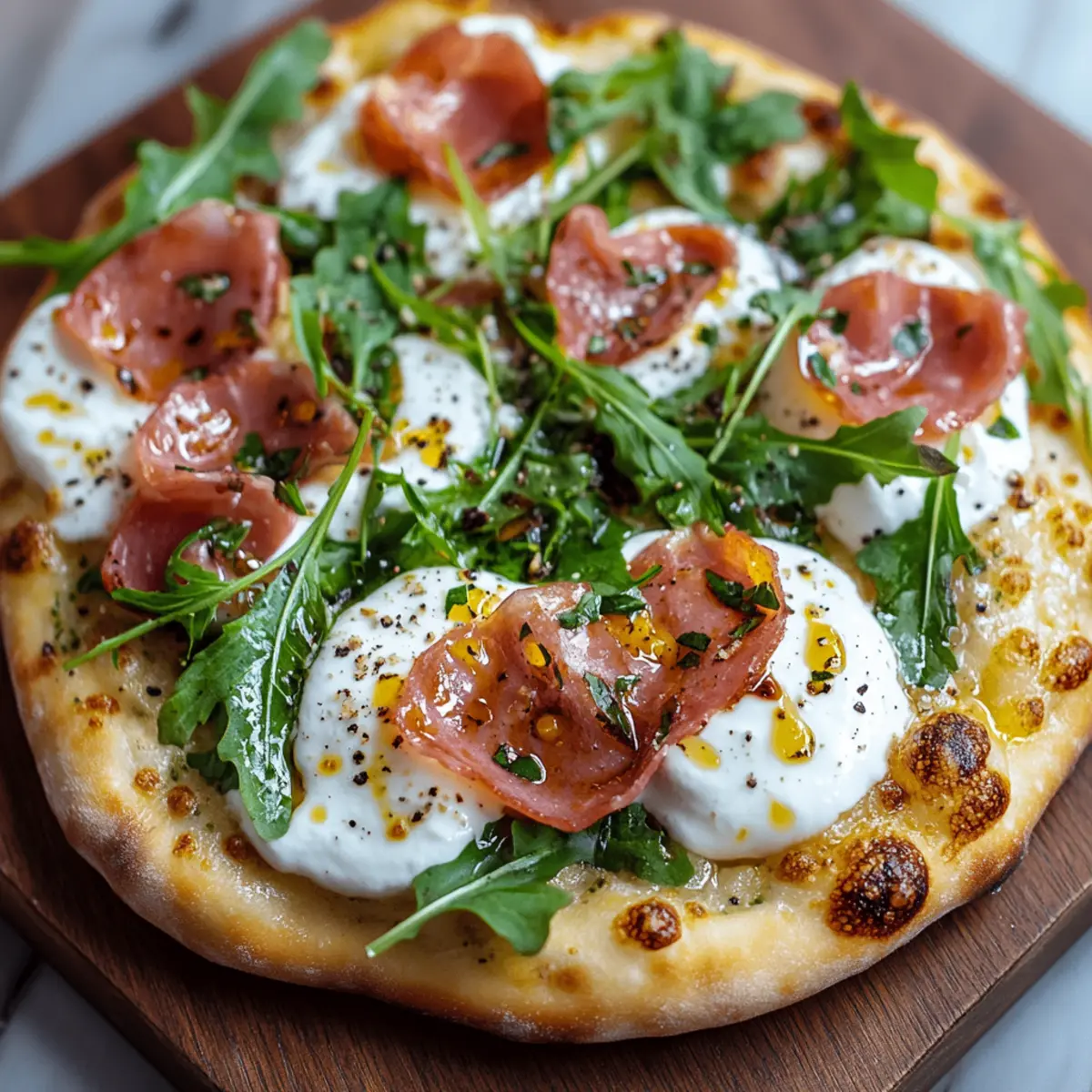 Prosciutto and Honey Burrata Pizza