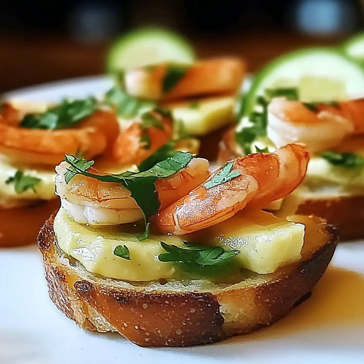 Shrimp Avocado Crostini