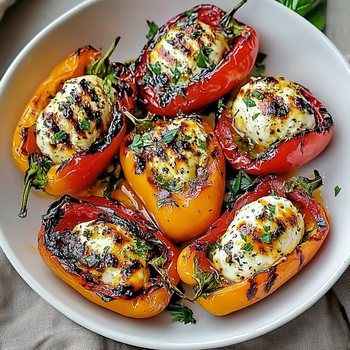 Stuffed Mini Peppers with Creamy Goat Cheese