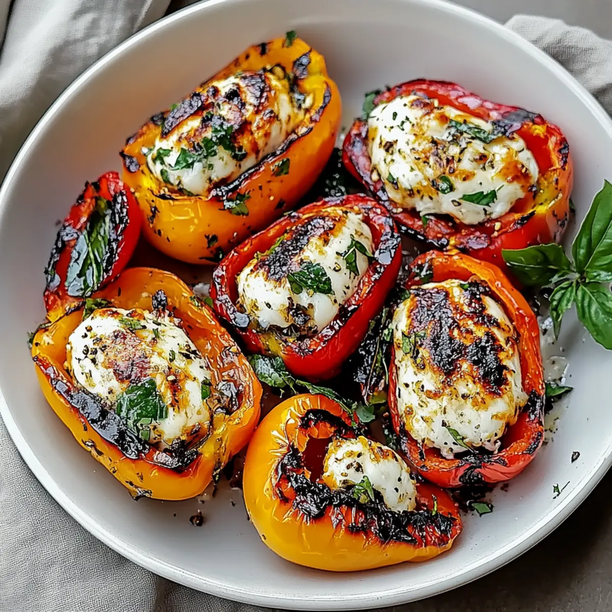 Stuffed Mini Peppers with Creamy Goat Cheese